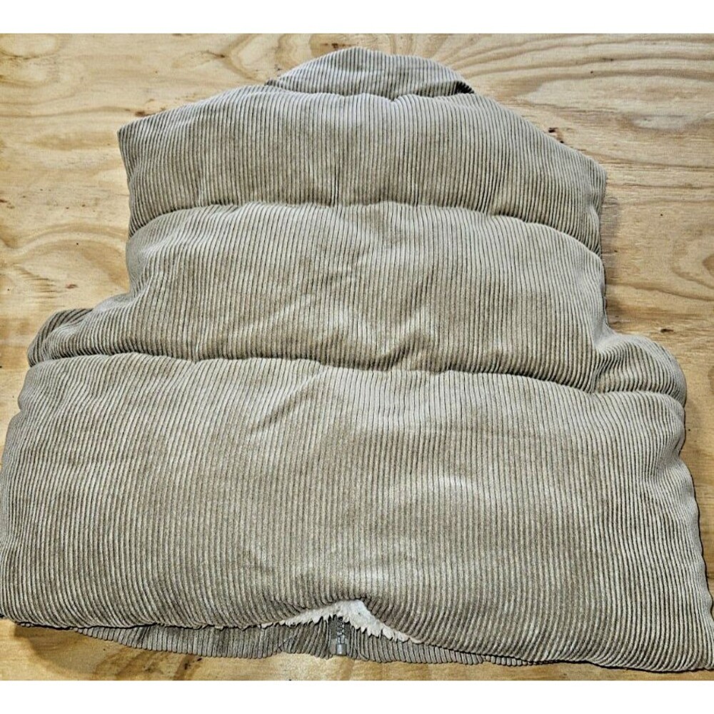 CI SONO Sz large Corduroy Sherpa faux fur lined Crop Puffer Vest Ribbed - Picture 7 of 11